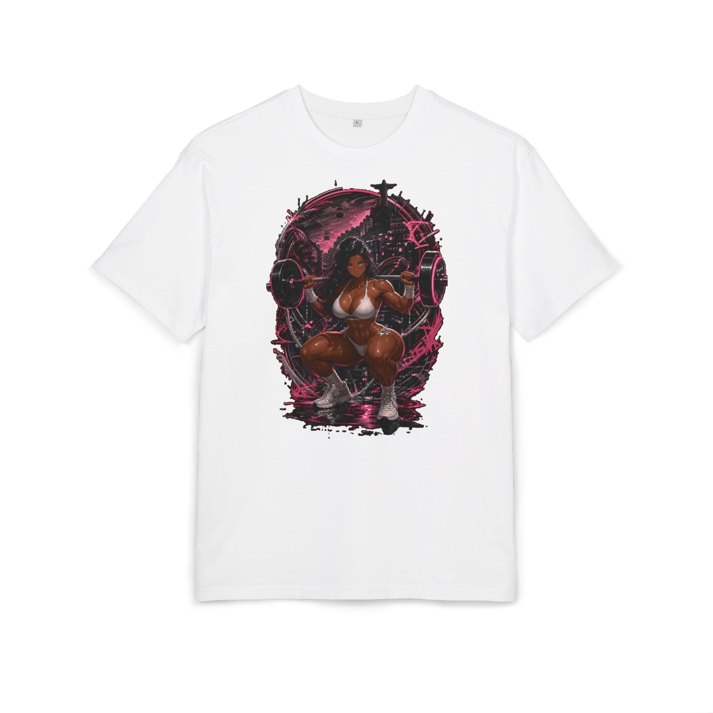 Vicki Midnight Rio oversized cyberpunk anime graphic T-shirt from W. Nation 2099