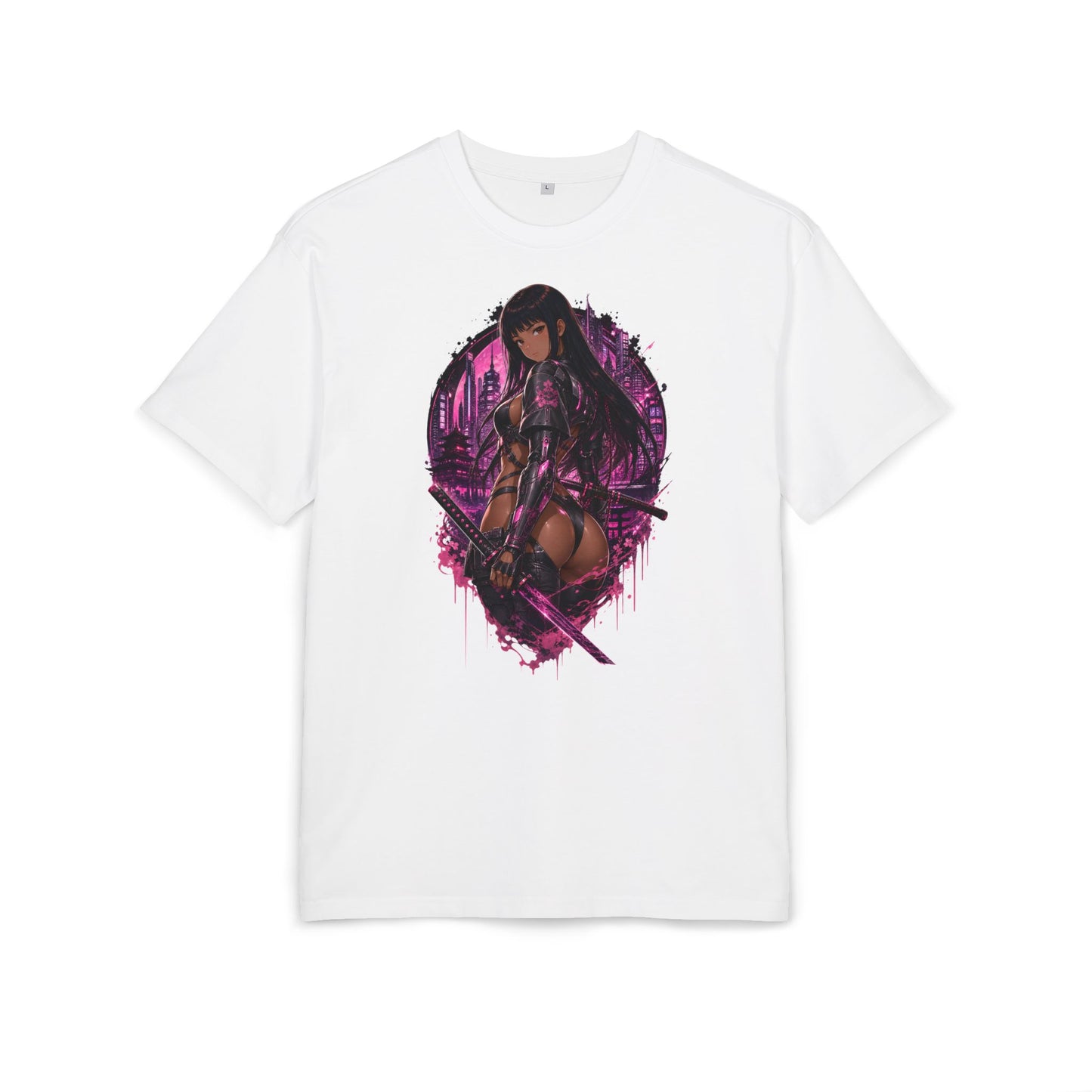 Kim Neon Blade oversized cyberpunk anime graphic T-shirt from W. Nation 2099