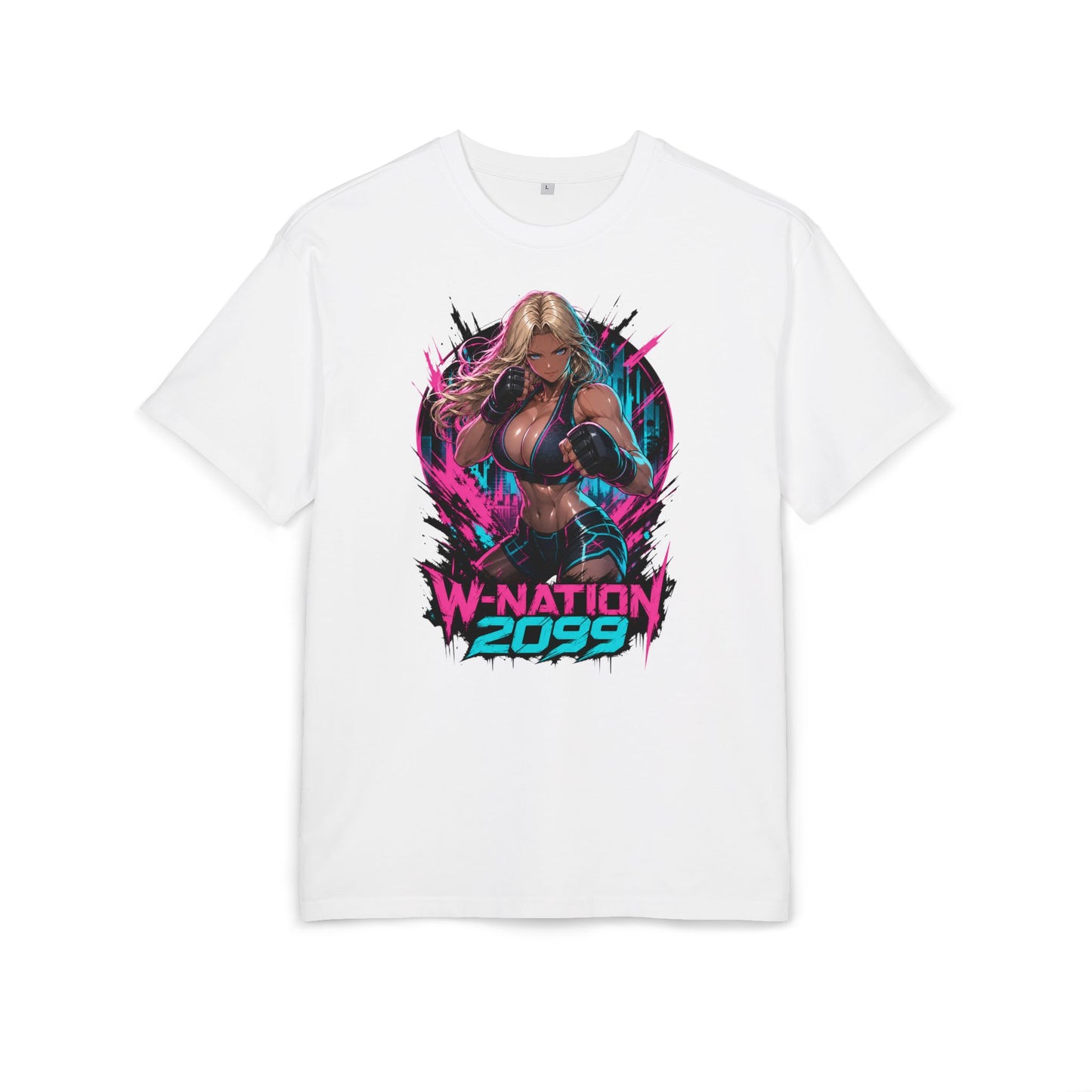 Kasia Neon Punch oversized cyberpunk anime graphic T-shirt from W. Nation 2099