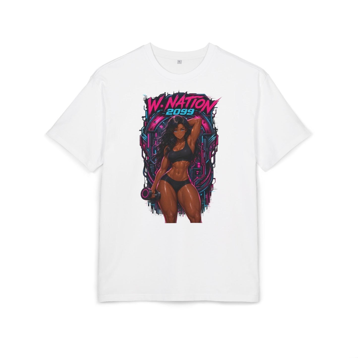 Vicki Heatwave oversized cyberpunk anime graphic T-shirt from W. Nation 2099