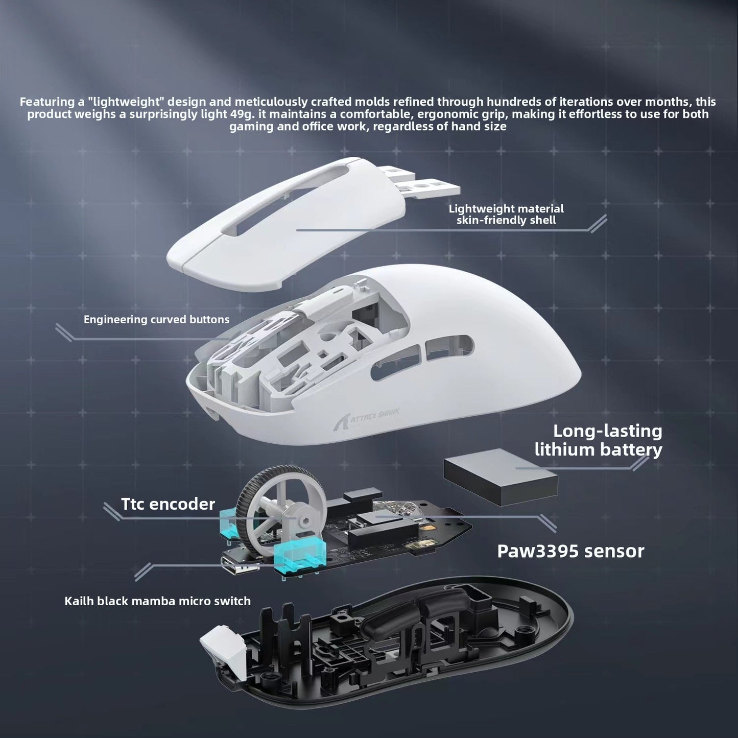 Attack Shark X3 Lightweight Wireless Gaming Mouse